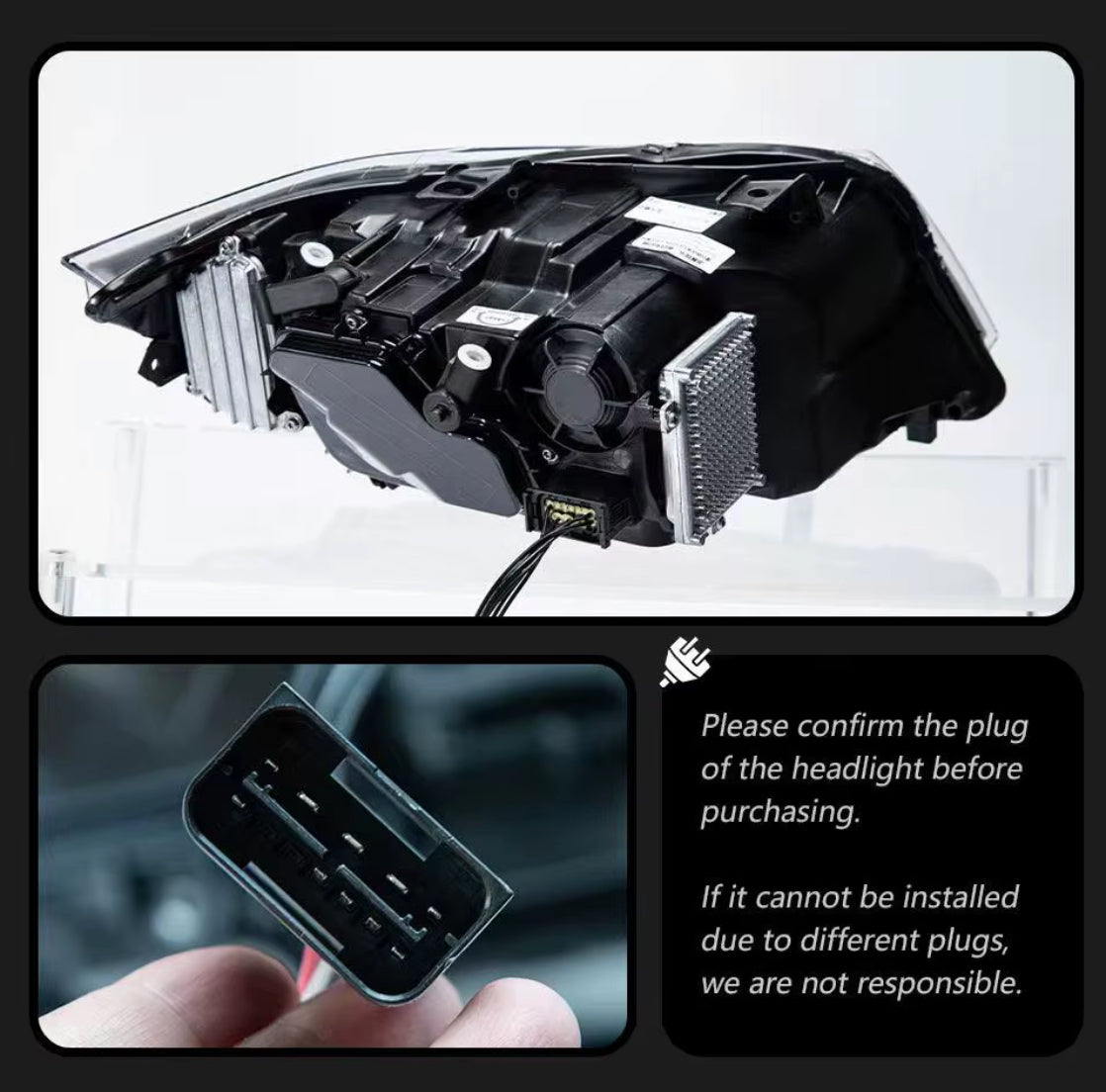 LED headlight for BMW 3 Series E90 E91 2005-2012, fits 320i, 325i, 335i.