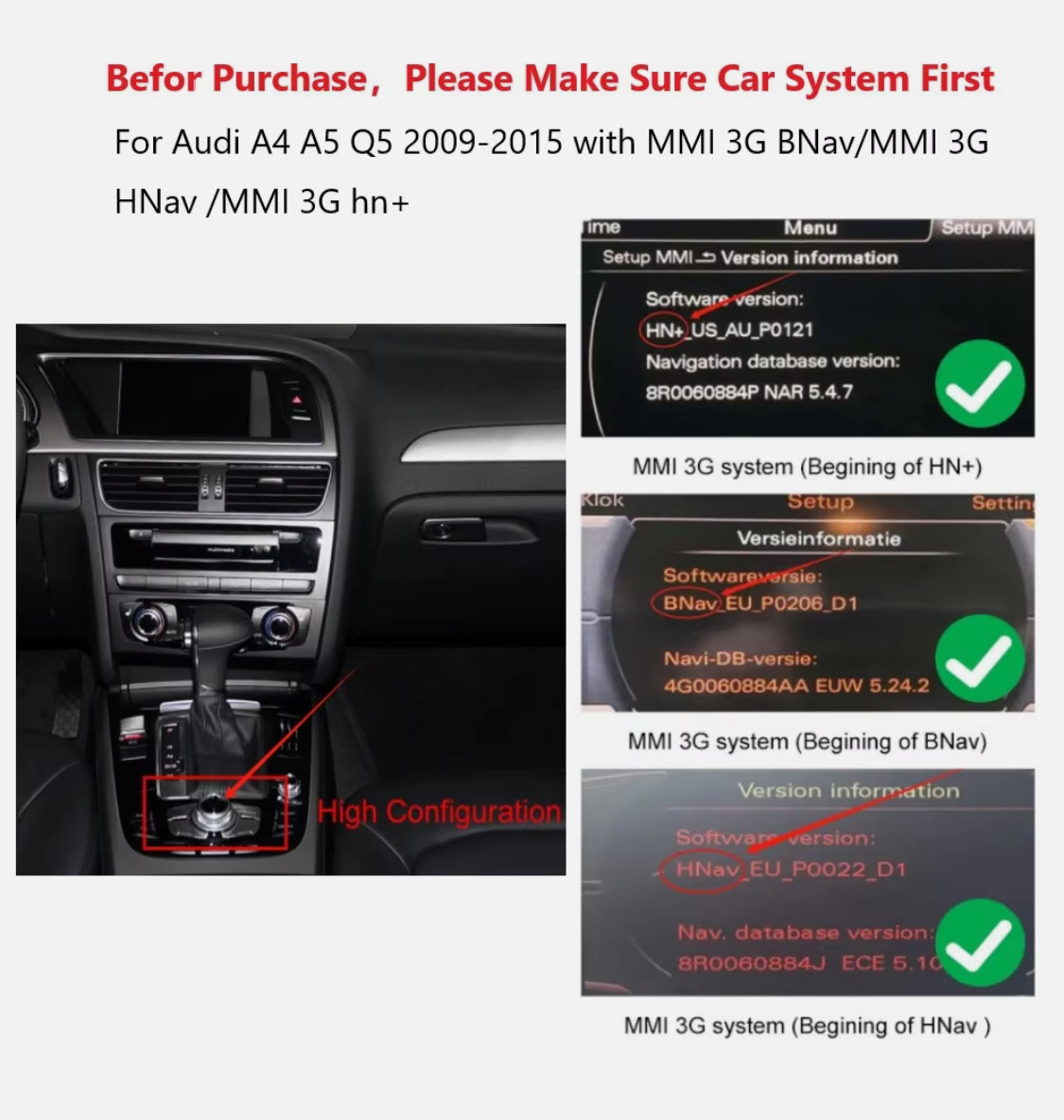 Audi Q5 2009-2016 (8R) for High Spec Wireless CarPlay Android Auto Kit