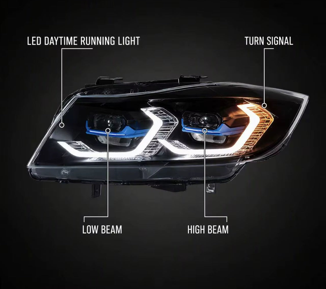 LED headlight for BMW 3 Series E90 E91 2005-2012, fits 320i, 325i, 335i.